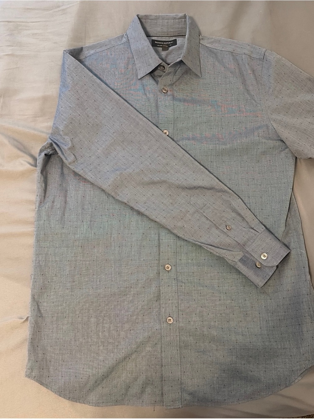 Banana Republic Light Blue Dotted Button-Down Shirt